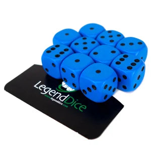 Spot Dice - 14Mm Opaque Blue (Black) X10