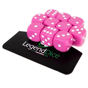 Spot Dice - 14Mm Opaque Pink X10