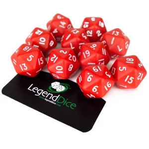 Poly Dice - D20 Opaque - Red X10