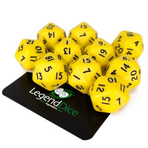 Poly Dice - D20 Opaque - Yellow X10