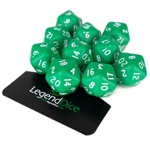 Poly Dice - D20 Opaque - Green X10